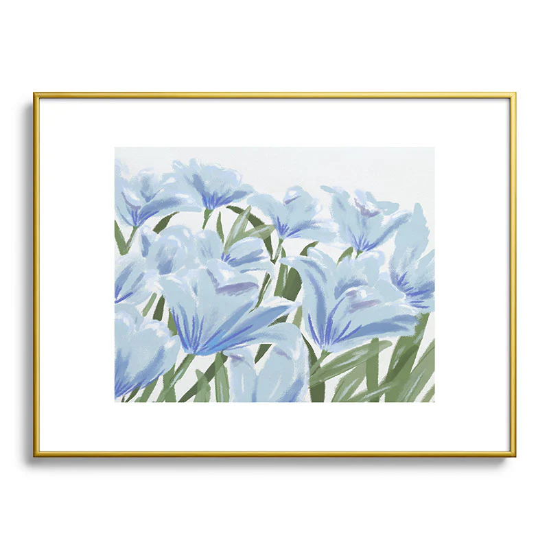 DENY Designs blue blooms Metal Framed Art Print - Image 25