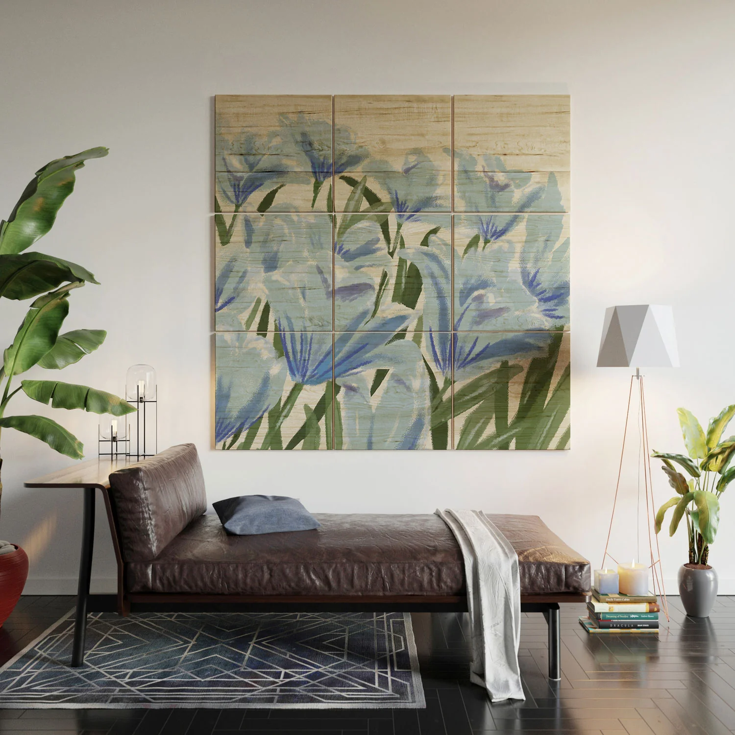 DENY Designs blue blooms Wood Wall Mural - Image 6