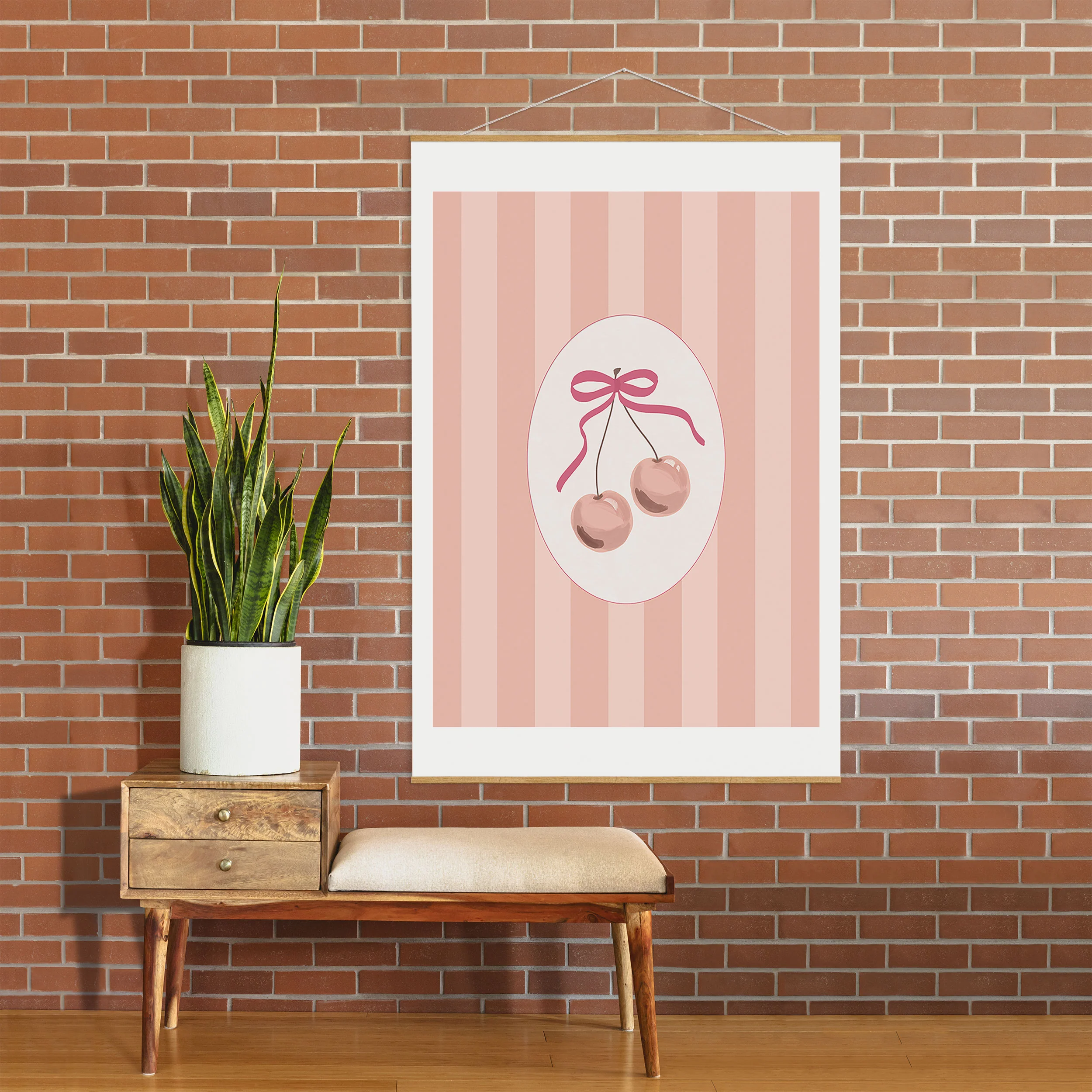DENY Designs Bow Cherries Art Print - Image 53