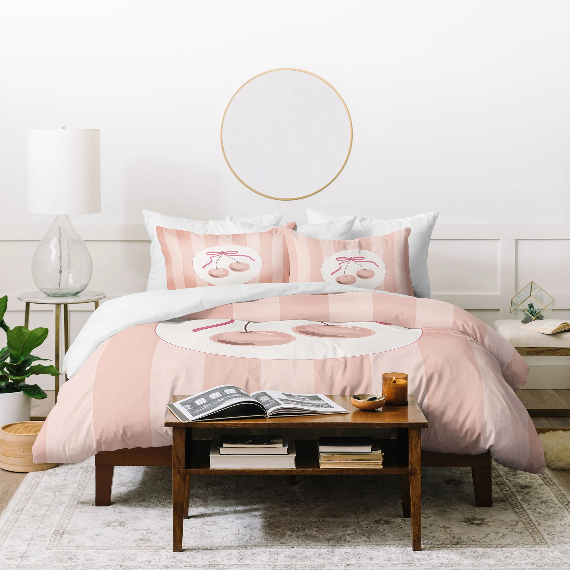 DENY Designs Bow Cherries Duvet Cover - Image 36