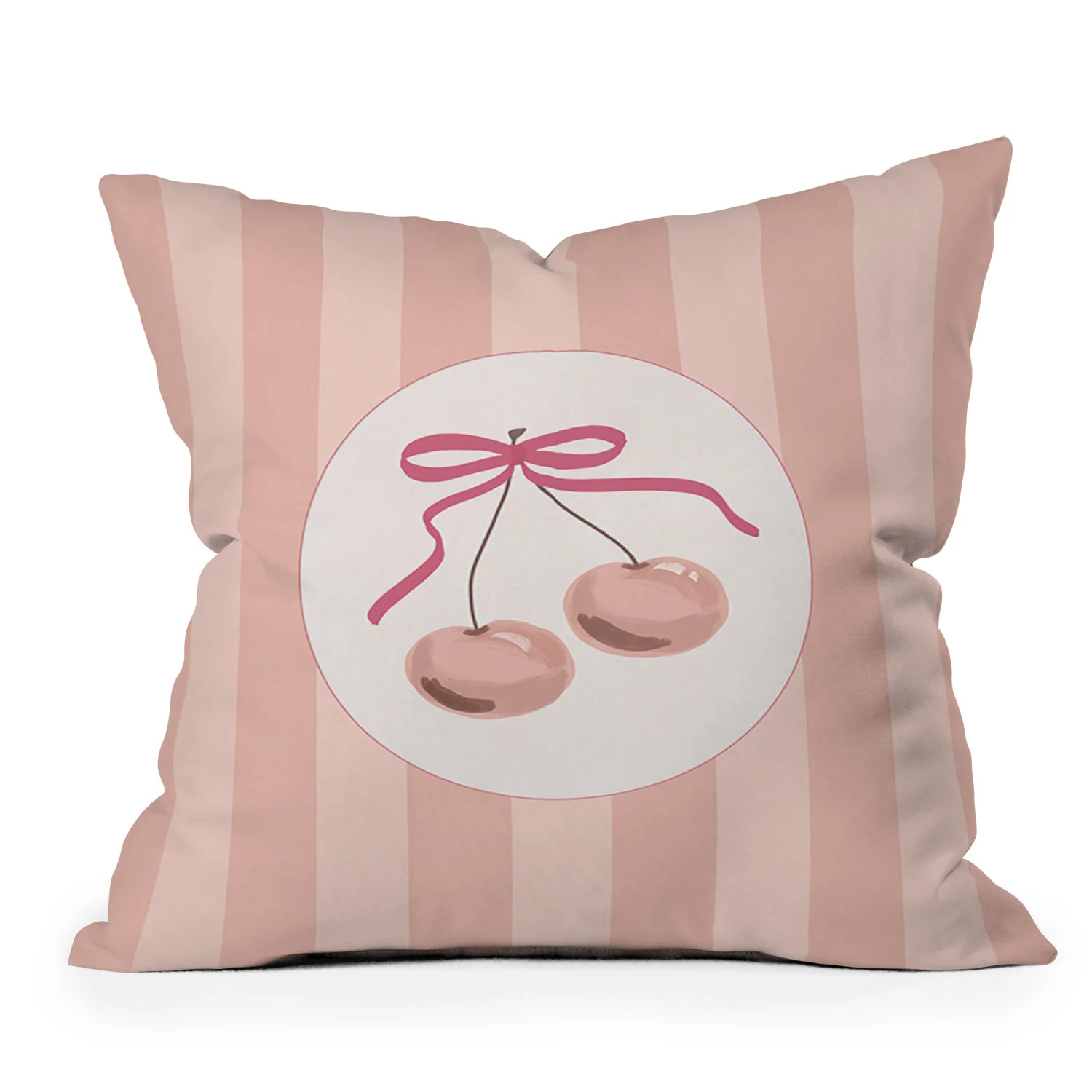 DENY Designs Bow Cherries Outdoor Throw Pillow - Image 3