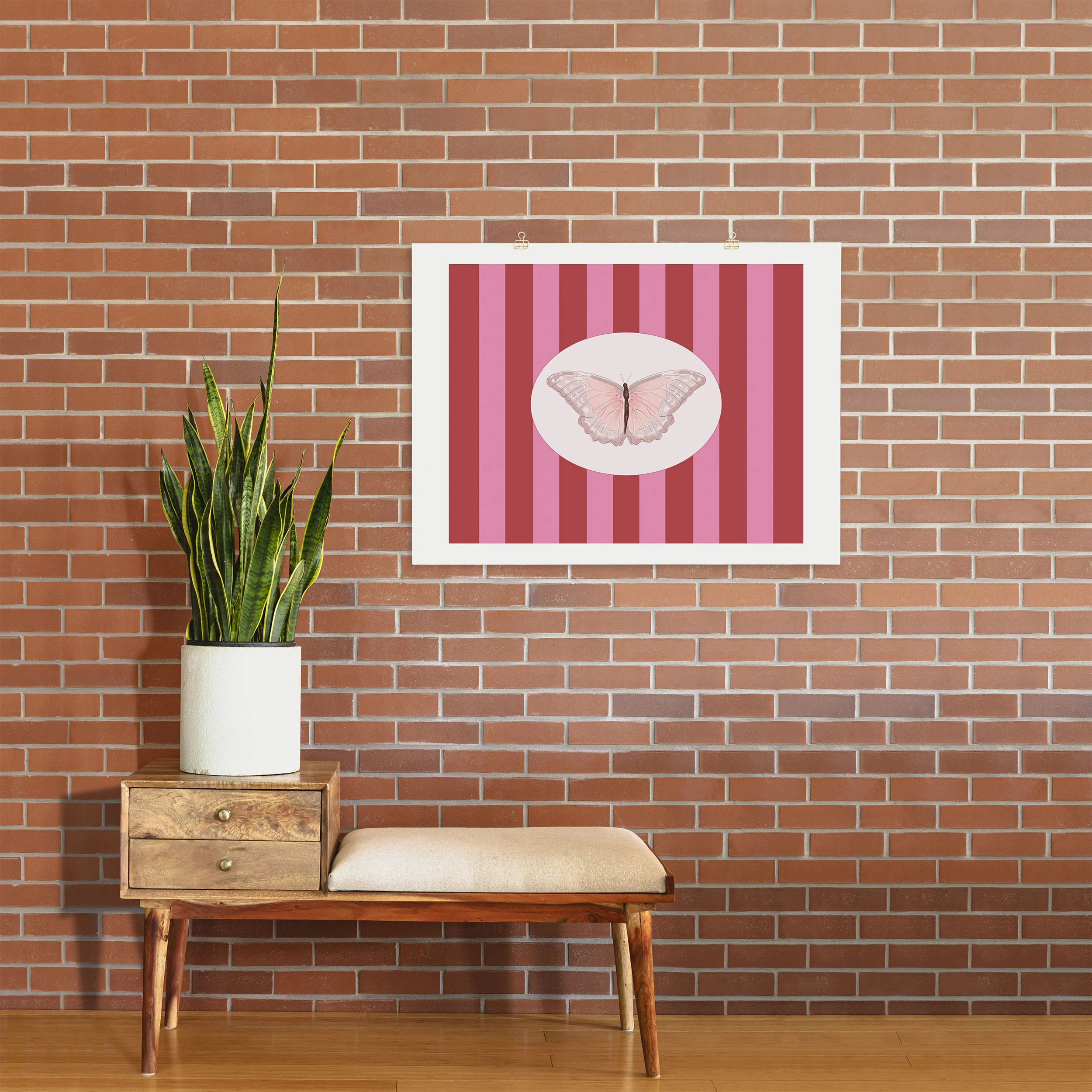 DENY Designs butterfly stripes Art Print - Image 23