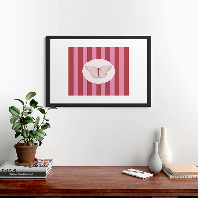 DENY Designs butterfly stripes Framed Art Print - Image 12