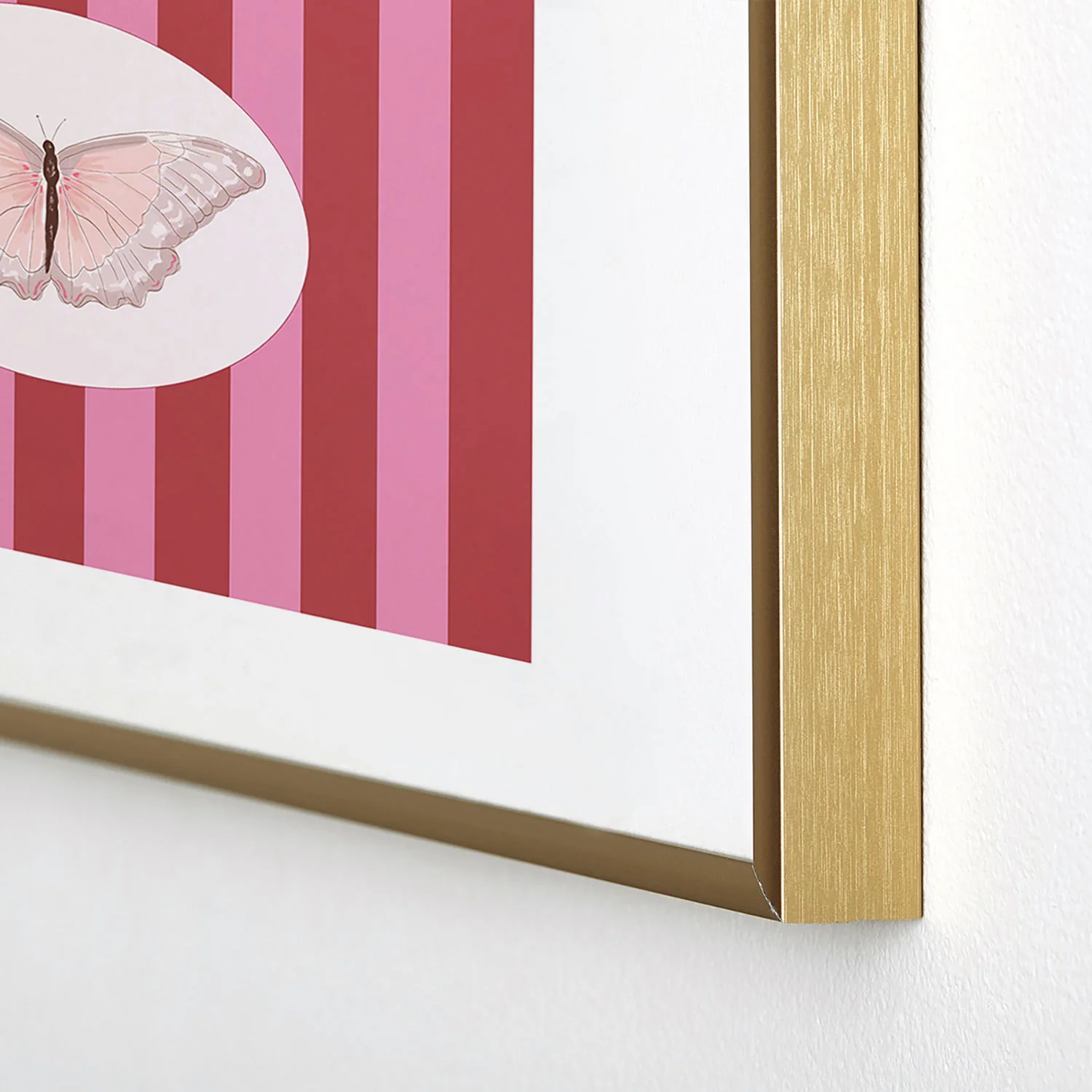 DENY Designs butterfly stripes Metal Framed Art Print - Image 4