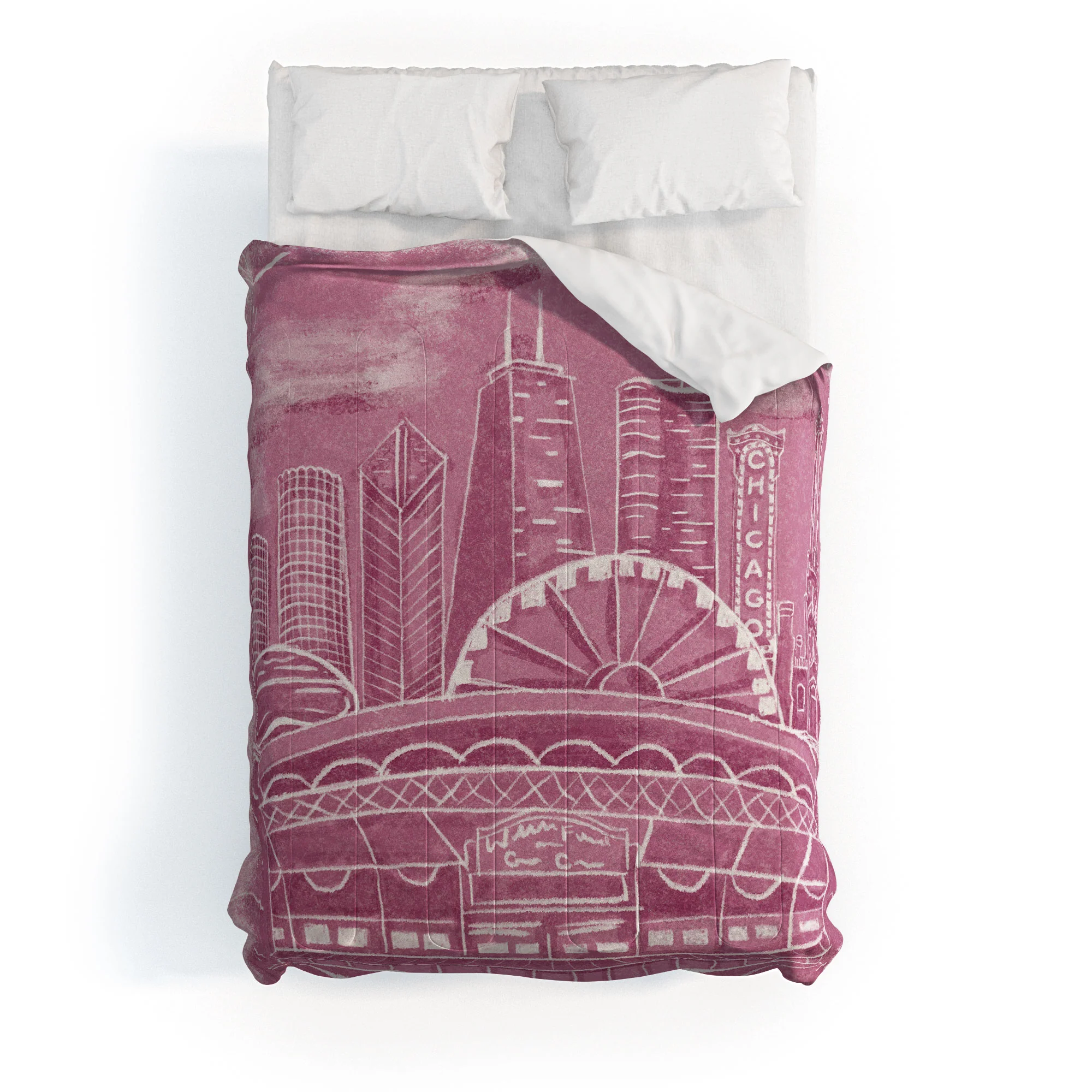 DENY Designs Chicago Landmarks in Blush Comforter - Image 10