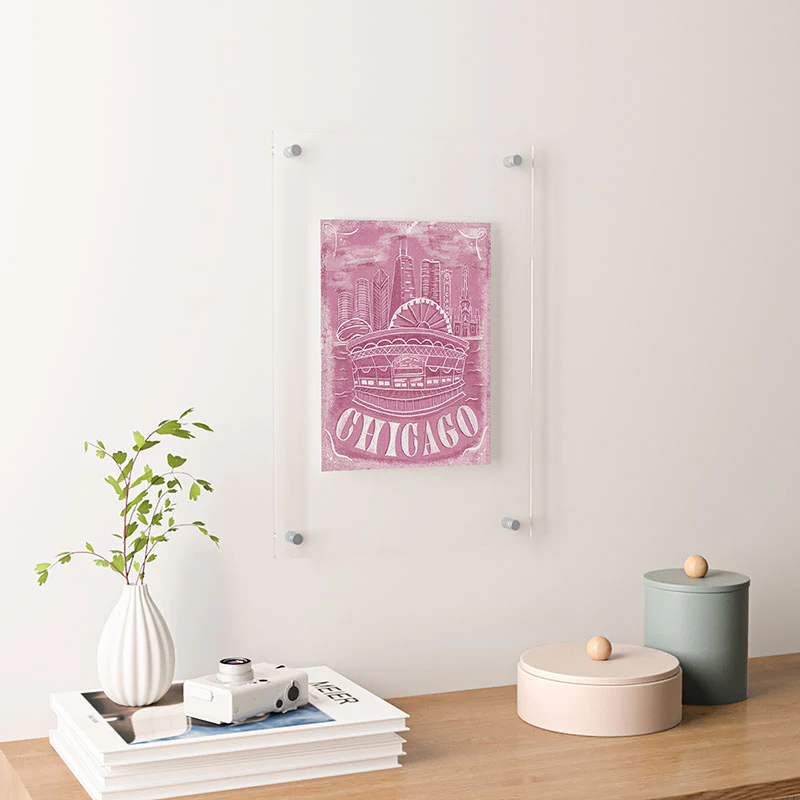 DENY Designs Chicago Landmarks in Blush Floating Acrylic Print - Image 16