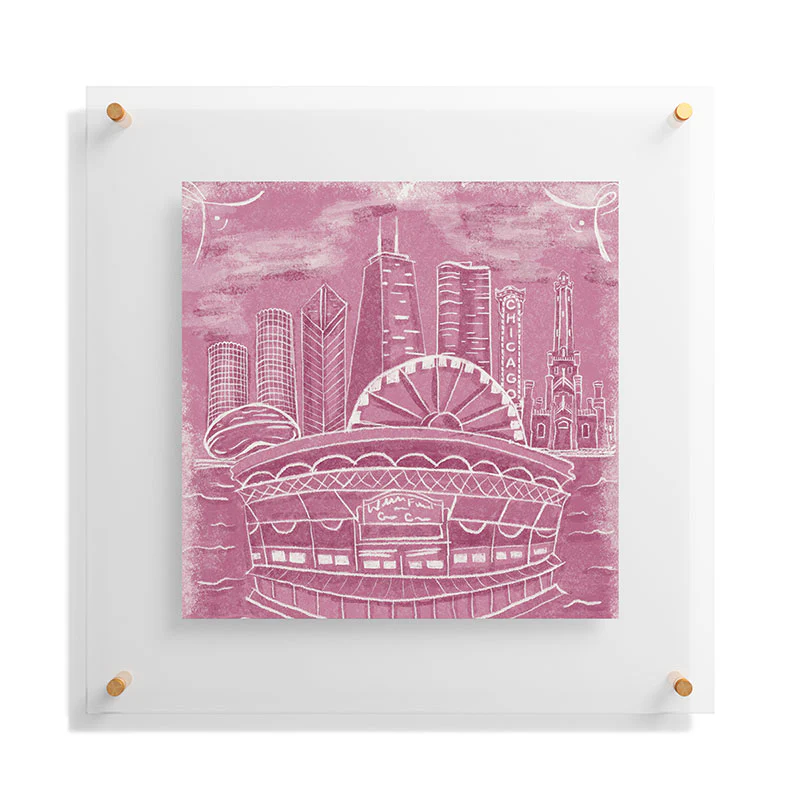 DENY Designs Chicago Landmarks in Blush Floating Acrylic Print - Image 25