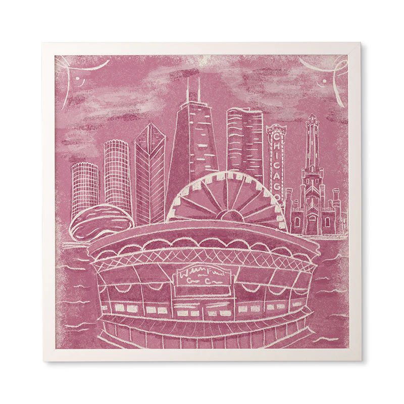 DENY Designs Chicago Landmarks in Blush Framed Wall Art - Image 17