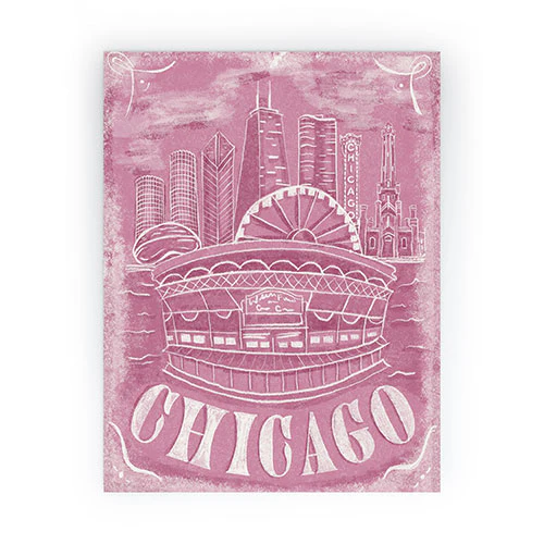 DENY Designs Chicago Landmarks in Blush Mini Art Print - Image 2