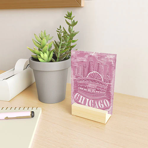 DENY Designs Chicago Landmarks in Blush Mini Art Print - Image 3