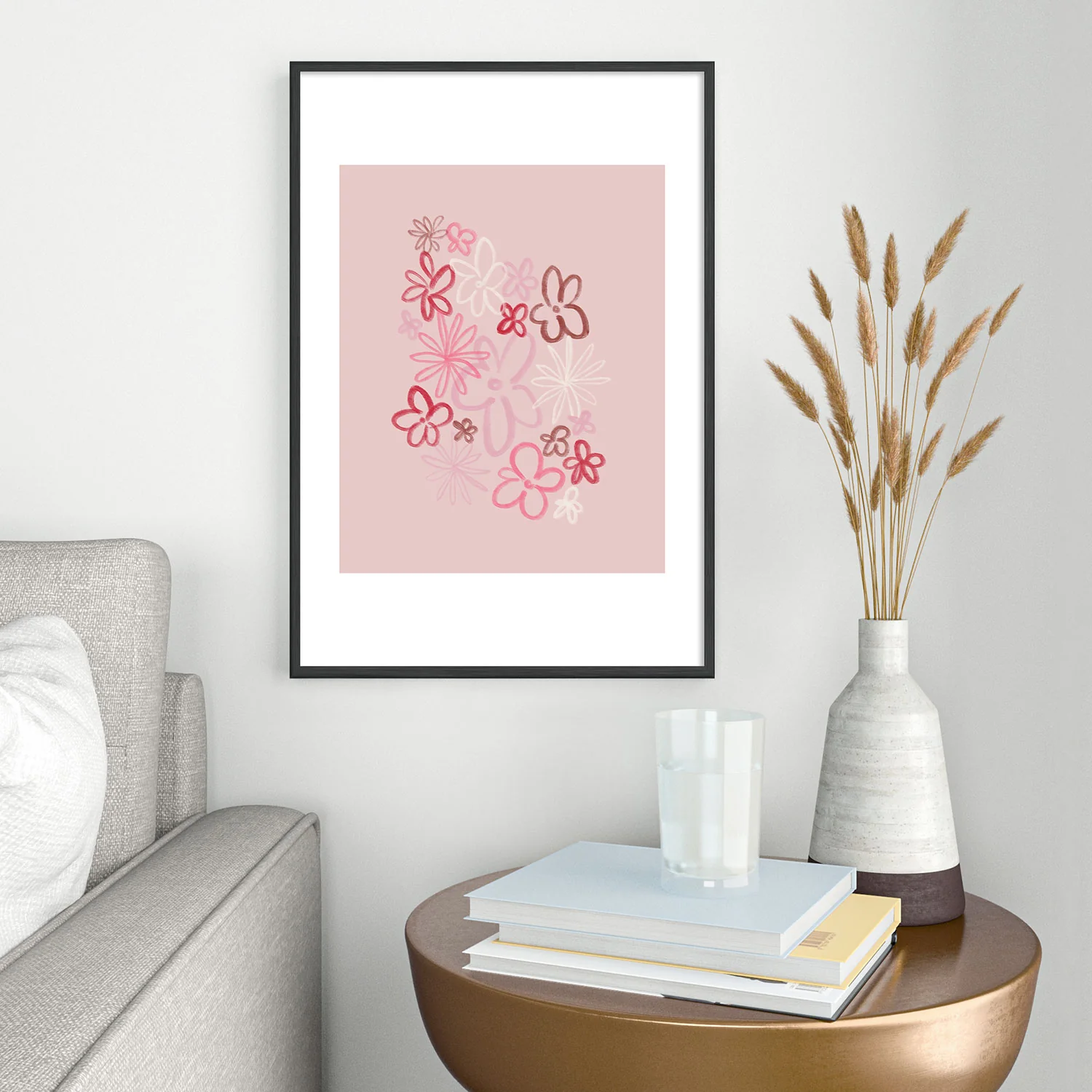 DENY Designs daisy pinks Metal Framed Art Print - Image 22