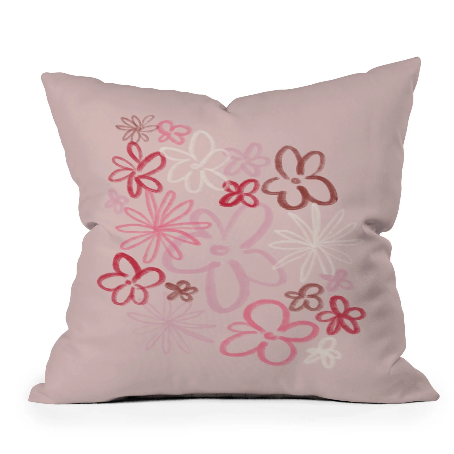 DENY Designs daisy pinks Outdoor Throw Pillow