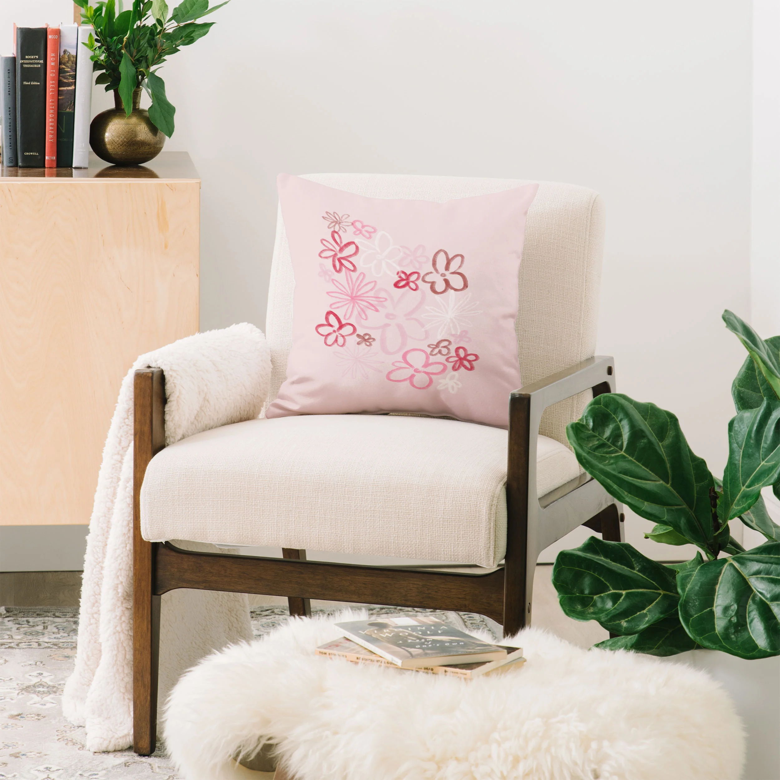 DENY Designs daisy pinks Throw Pillow - Image 2