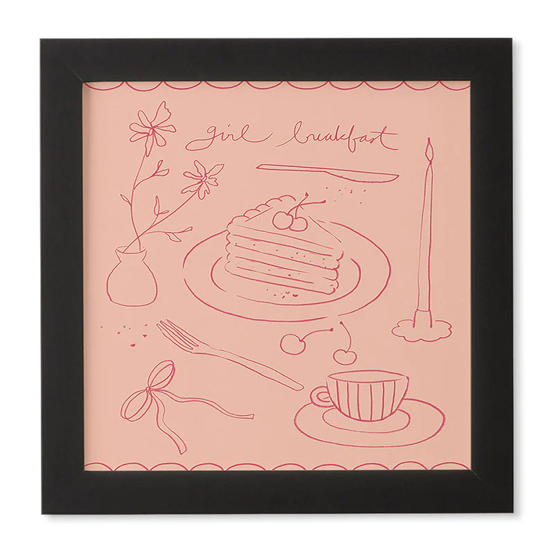 DENY Designs girl breakfast Framed Wall Art - Image 7
