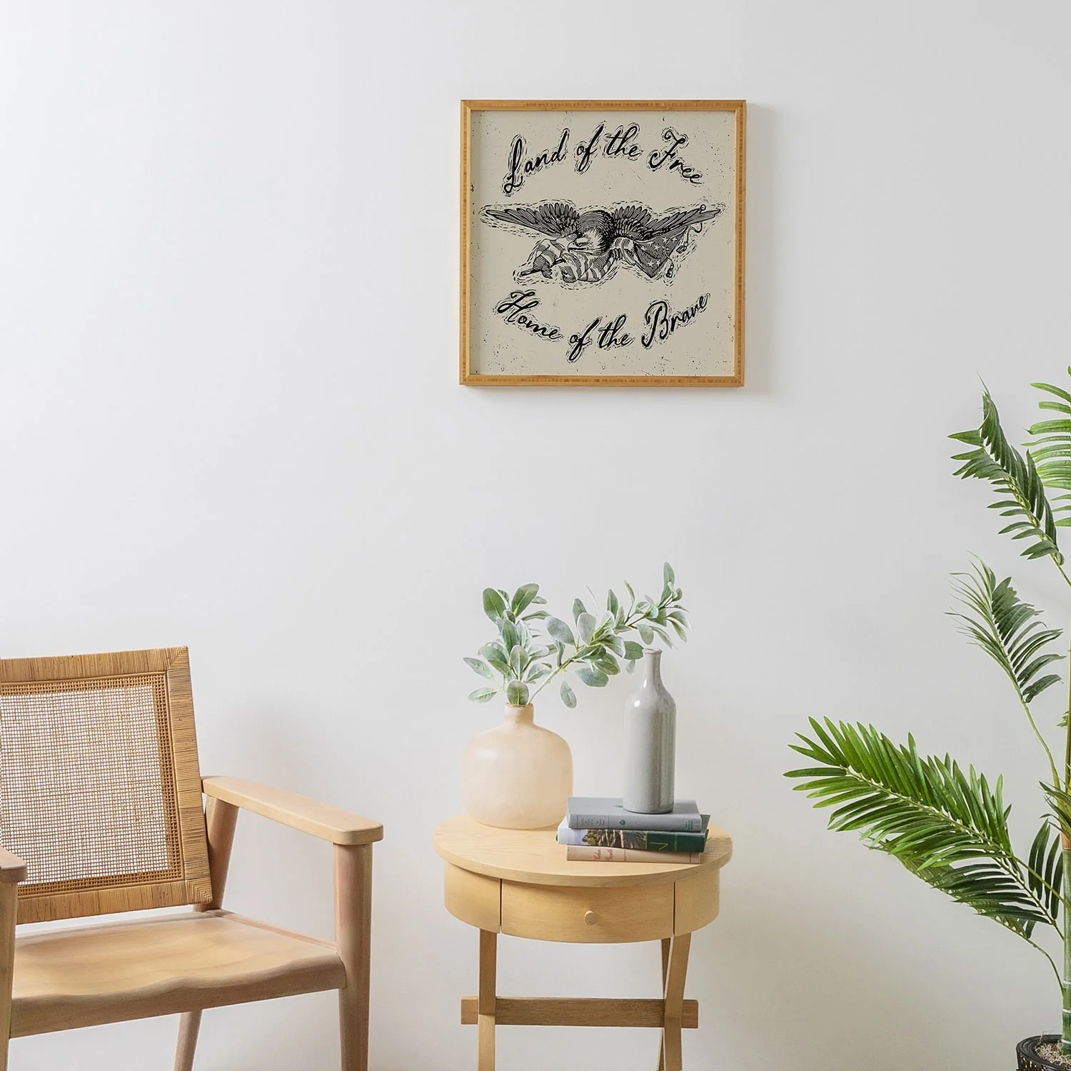 DENY Designs Land of the Free Eagle Framed Wall Art - Image 4