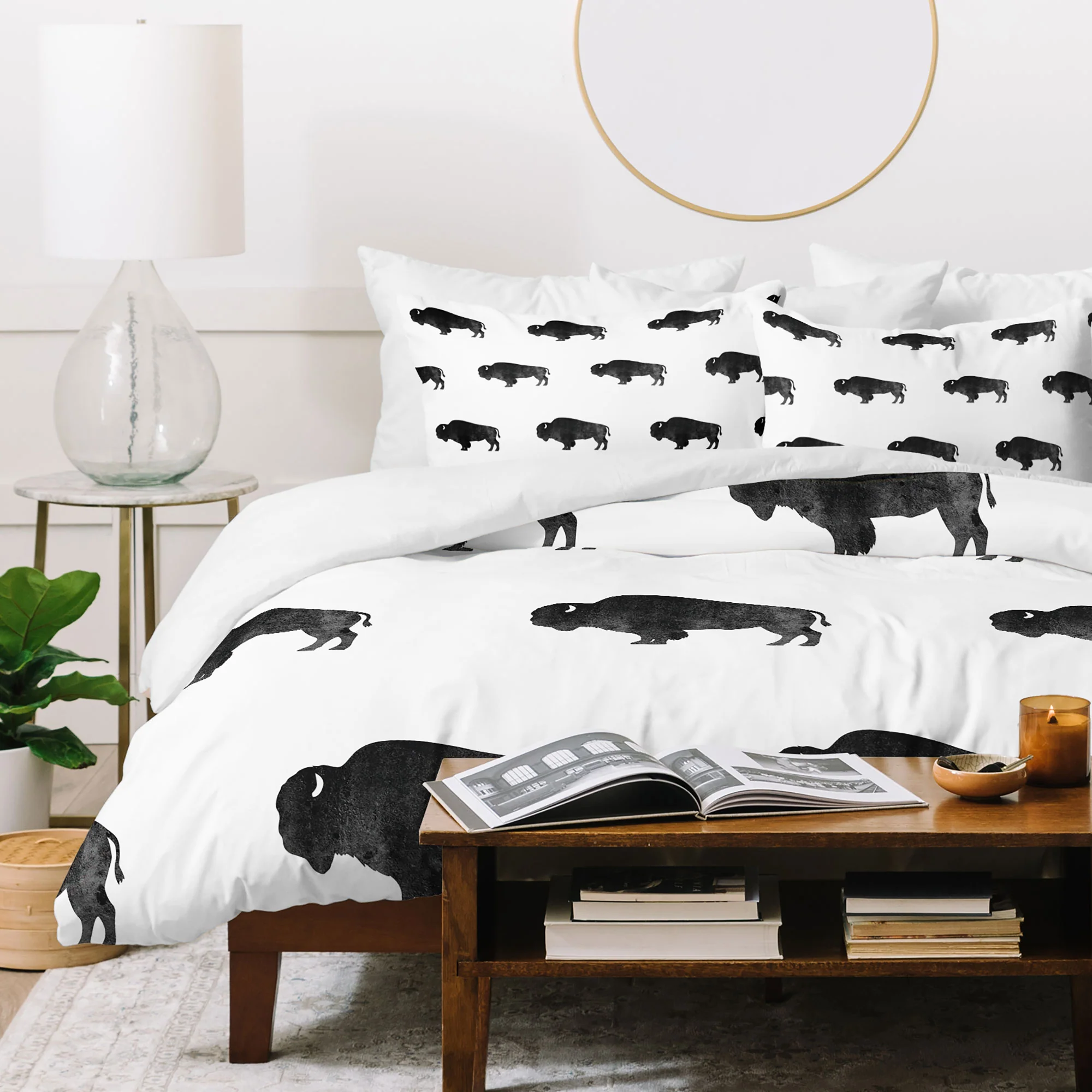 DENY Designs Midnight Bison Duvet Cover - Image 23