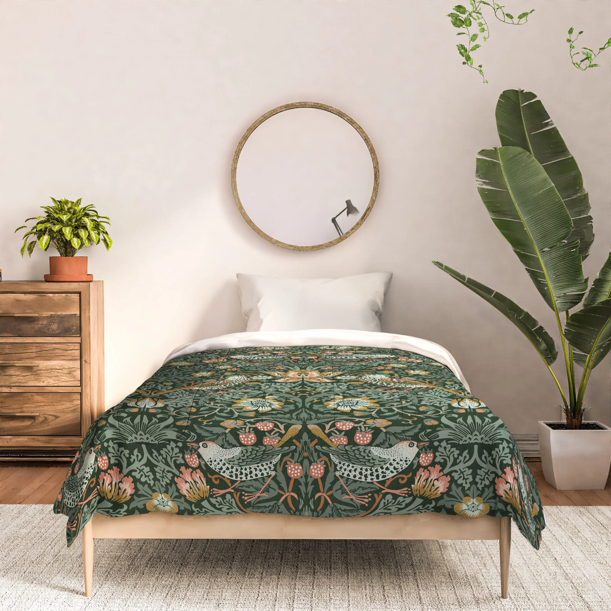 DENY Designs Strawberry Thief Green Comforter - Image 6