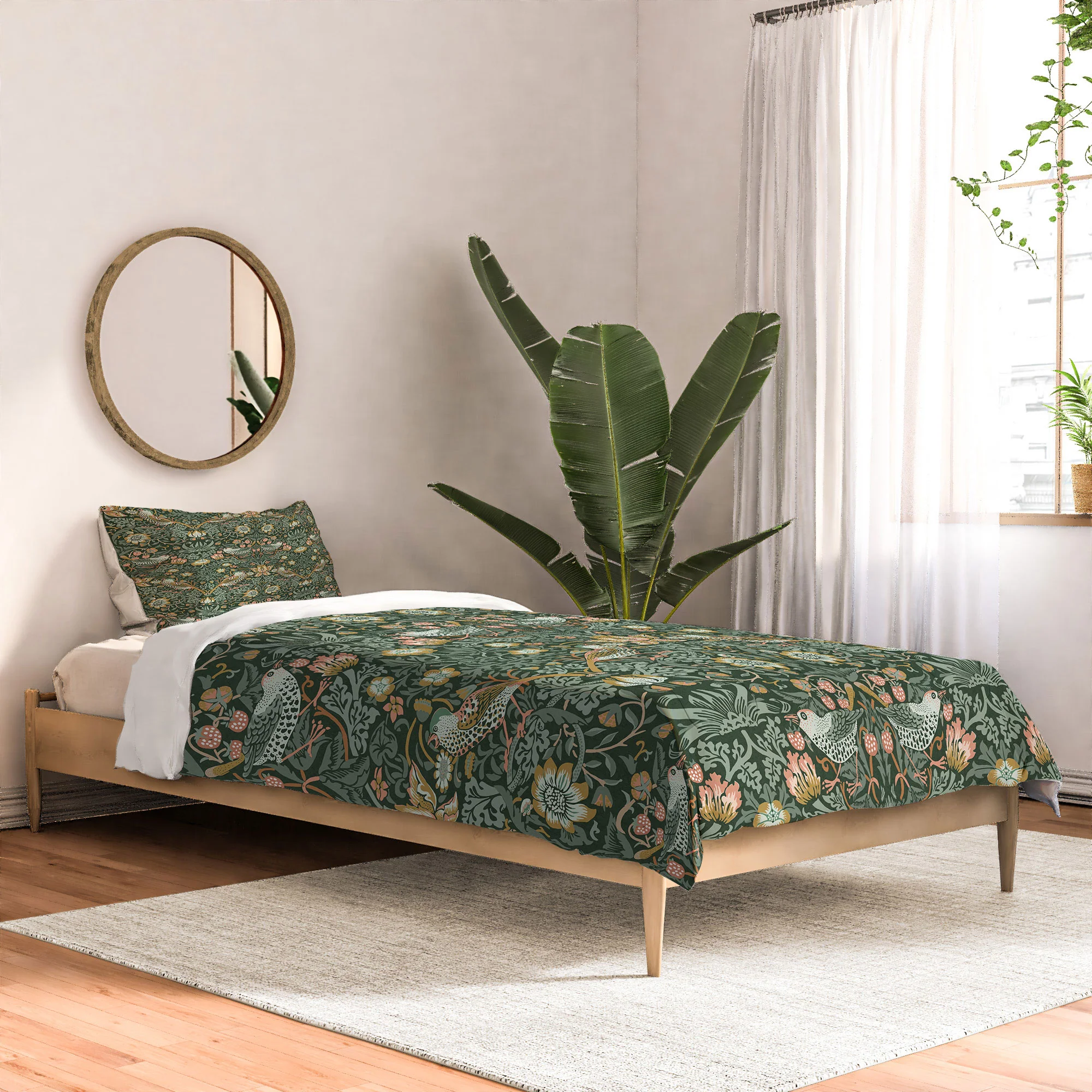 DENY Designs Strawberry Thief Green Comforter - Image 8