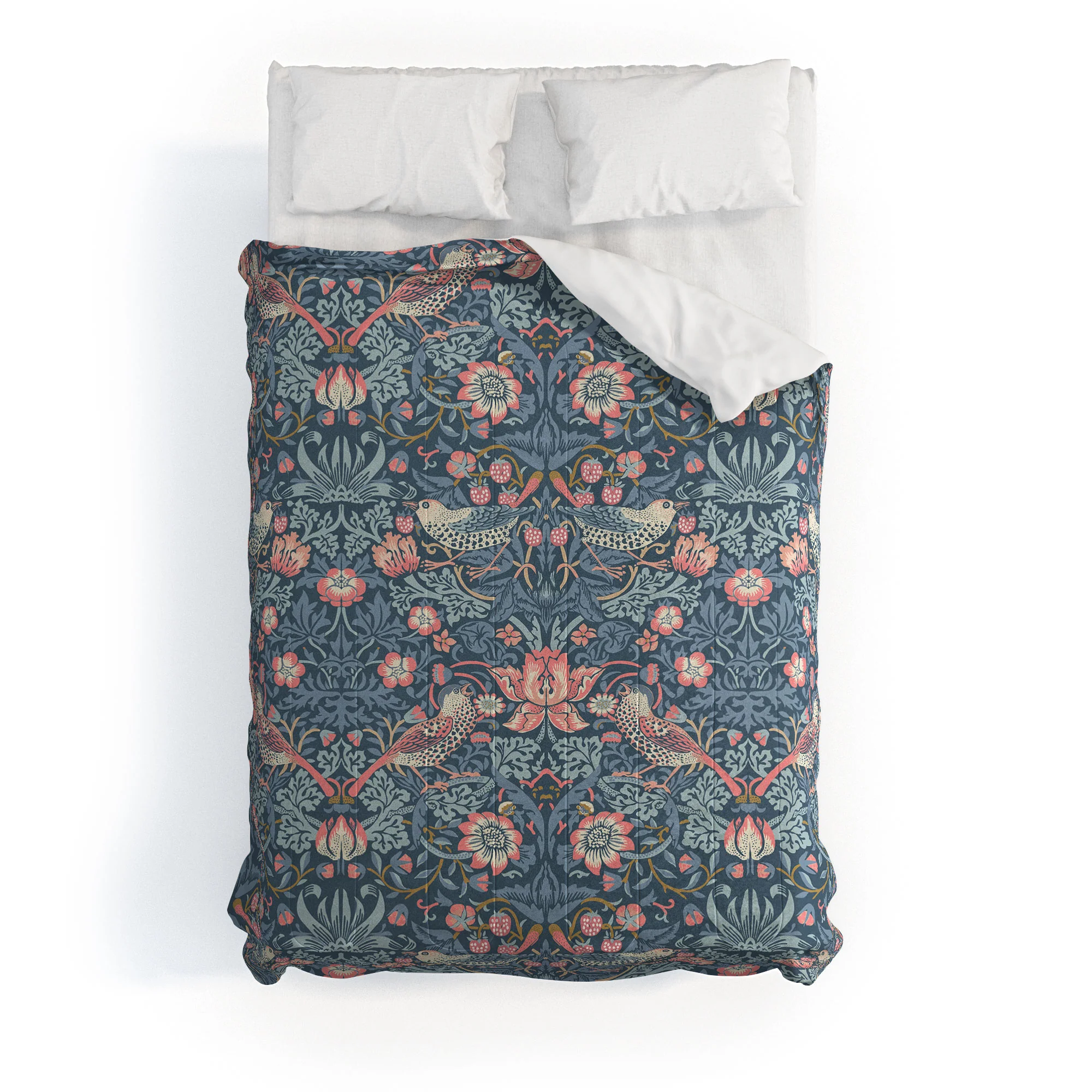 DENY Designs Strawberry Thief Navy Pink Comforter - Image 10