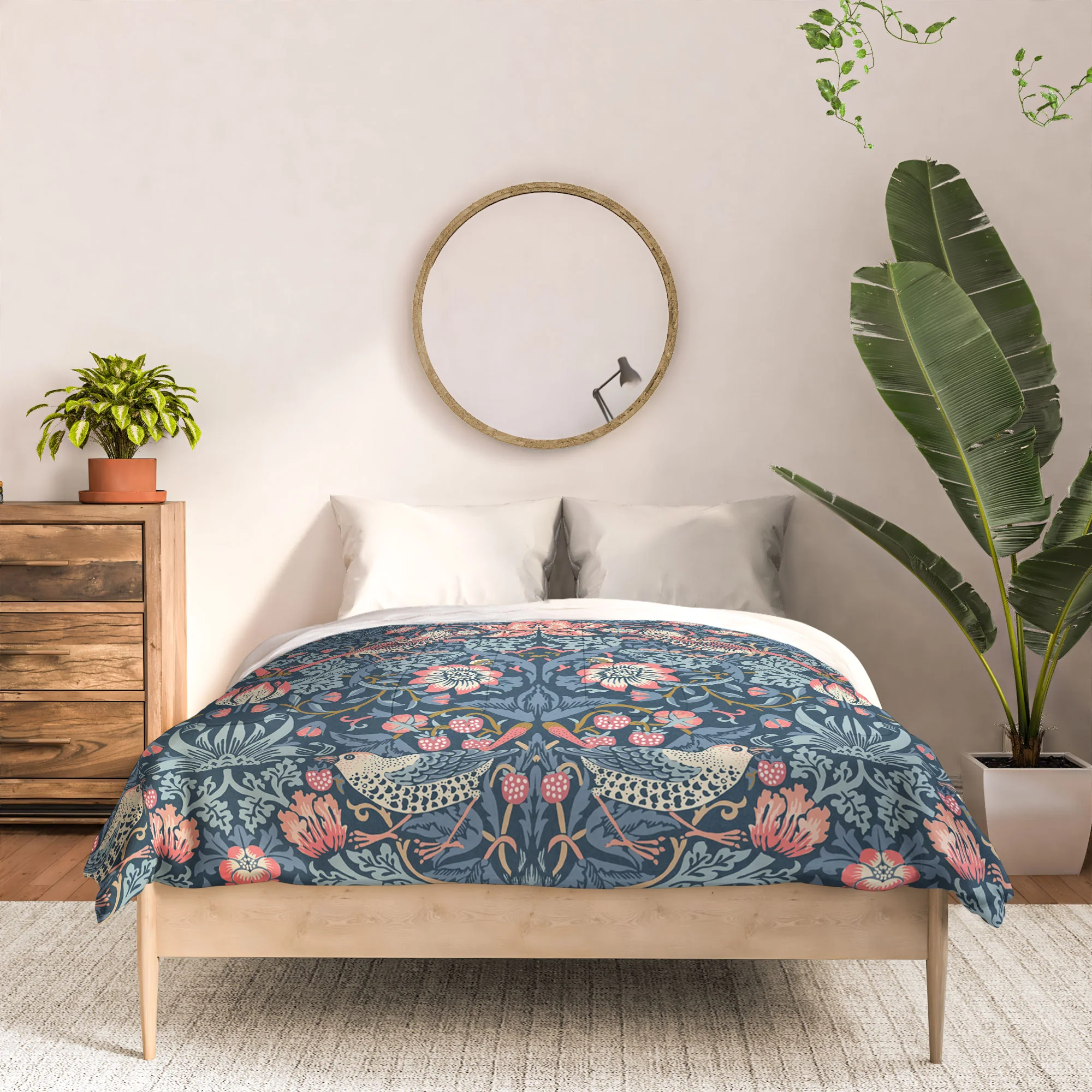 DENY Designs Strawberry Thief Navy Pink Comforter - Image 12