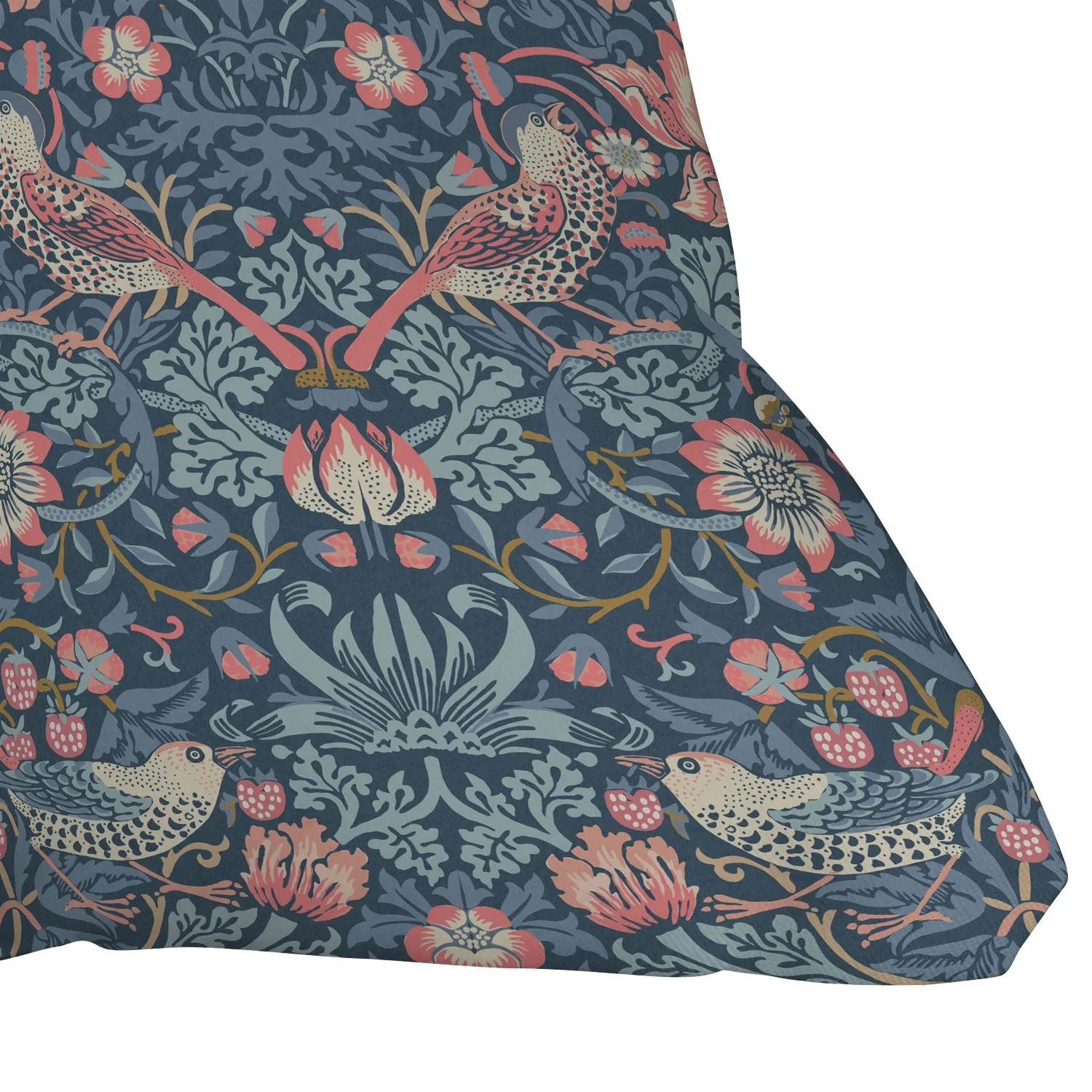 DENY Designs Strawberry Thief Navy Pink Throw Pillow - Image 3