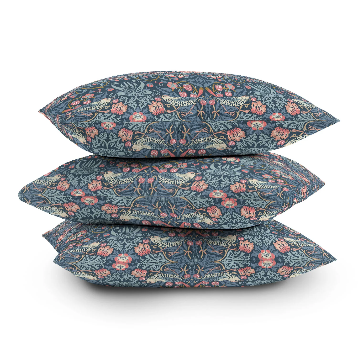 DENY Designs Strawberry Thief Navy Pink Throw Pillow - Image 4