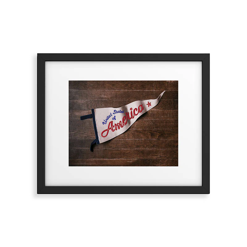 DENY Designs USA Stitched Pennant Framed Art Print - Image 51