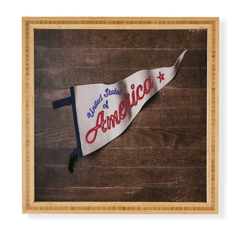 DENY Designs USA Stitched Pennant Framed Wall Art - Image 2
