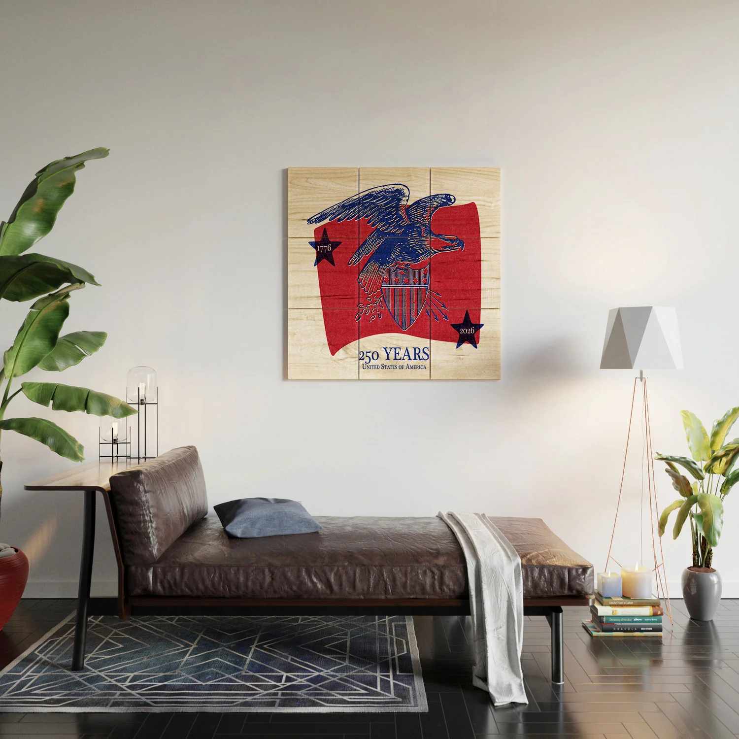 DENY Designs Vintage Eagle Shield Wood Wall Mural - Image 4