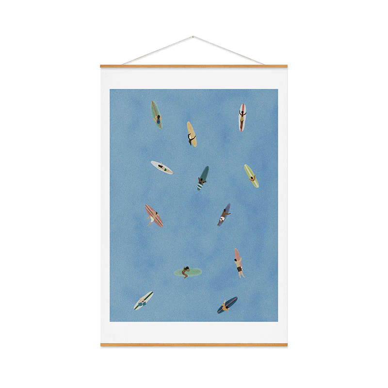 DENY Designs waiting wading surfers Art Print - Image 52