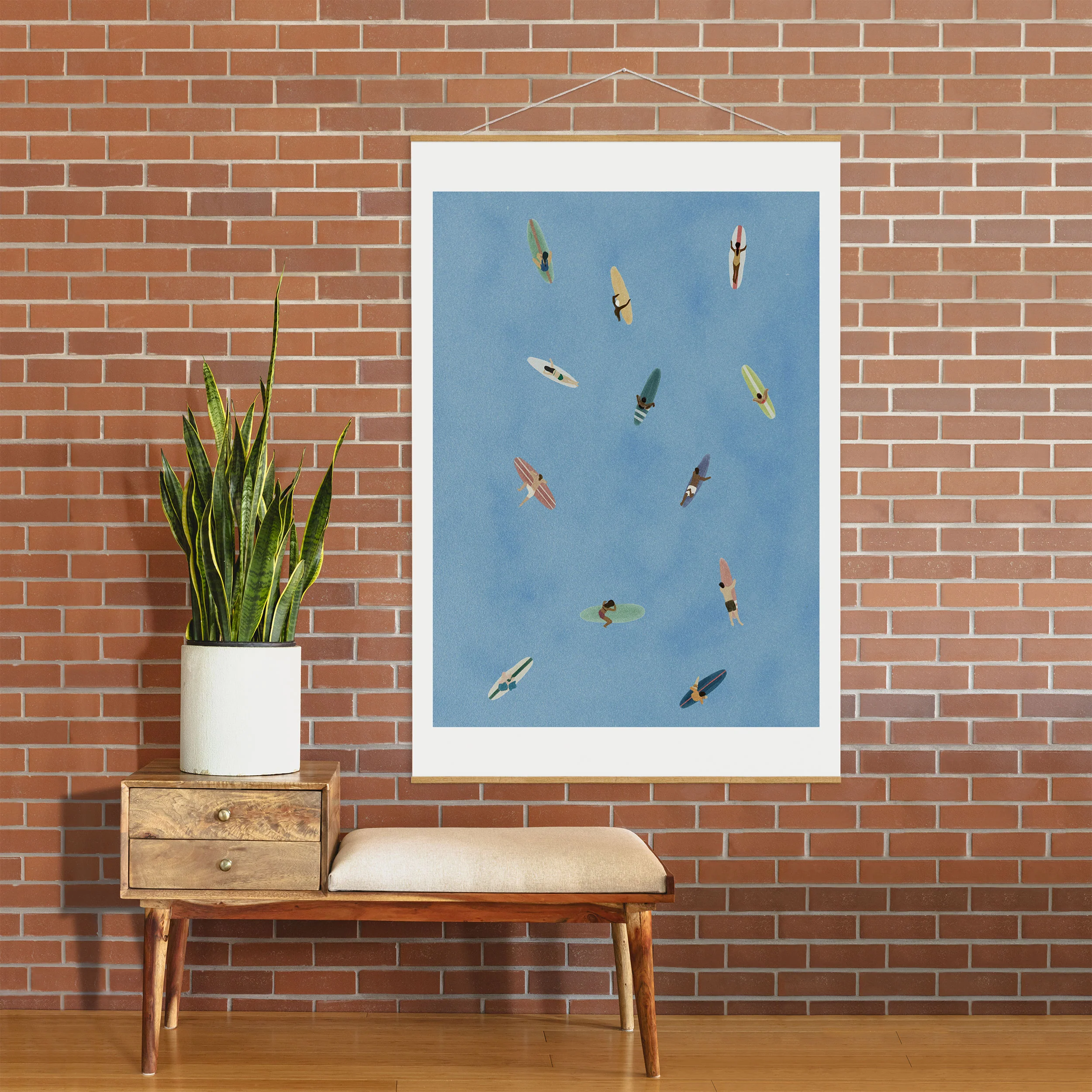 DENY Designs waiting wading surfers Art Print - Image 53