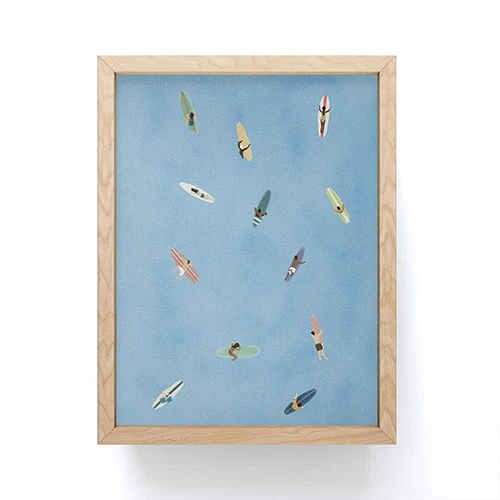 DENY Designs waiting wading surfers Framed Mini Art Print - Image 4