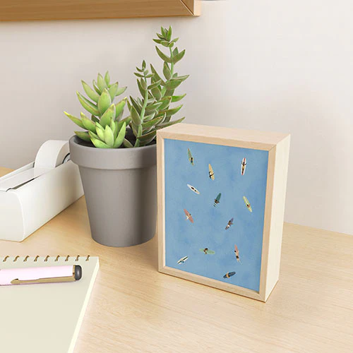 DENY Designs waiting wading surfers Framed Mini Art Print - Image 8