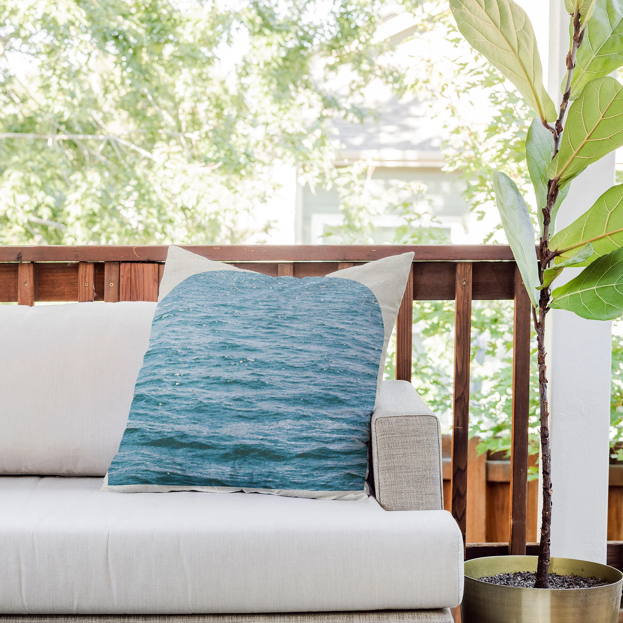 DENY Designs Waves Window Outdoor Throw Pillow - Image 7