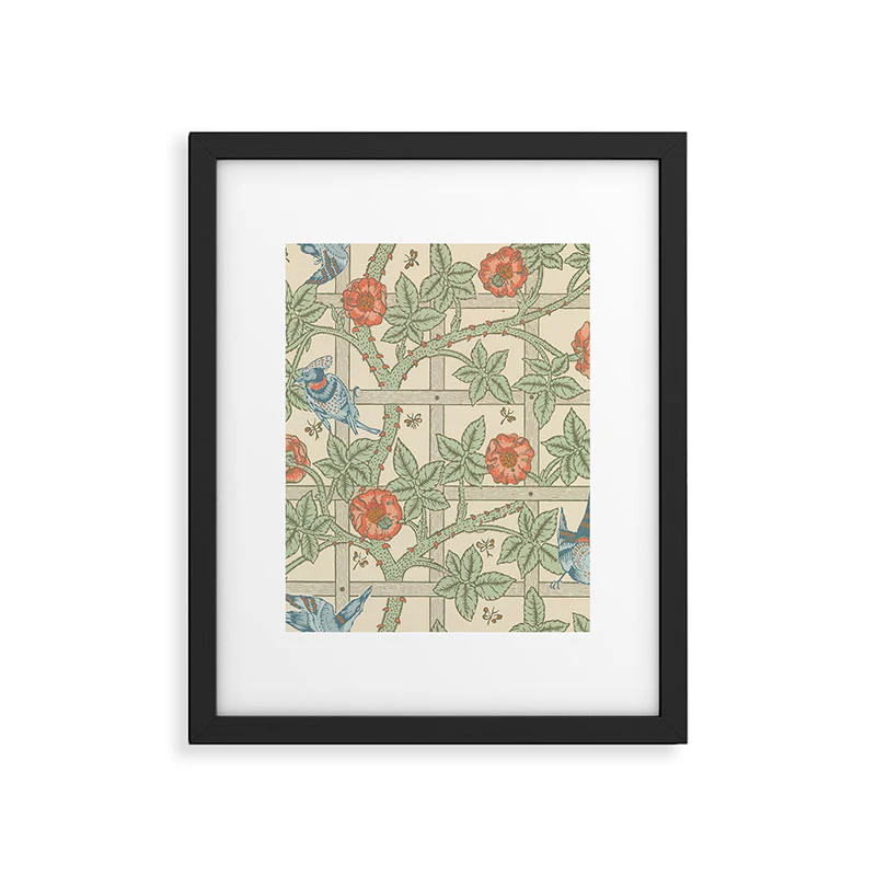 DENY Designs William Morris Trellis Framed Art Print - Image 33