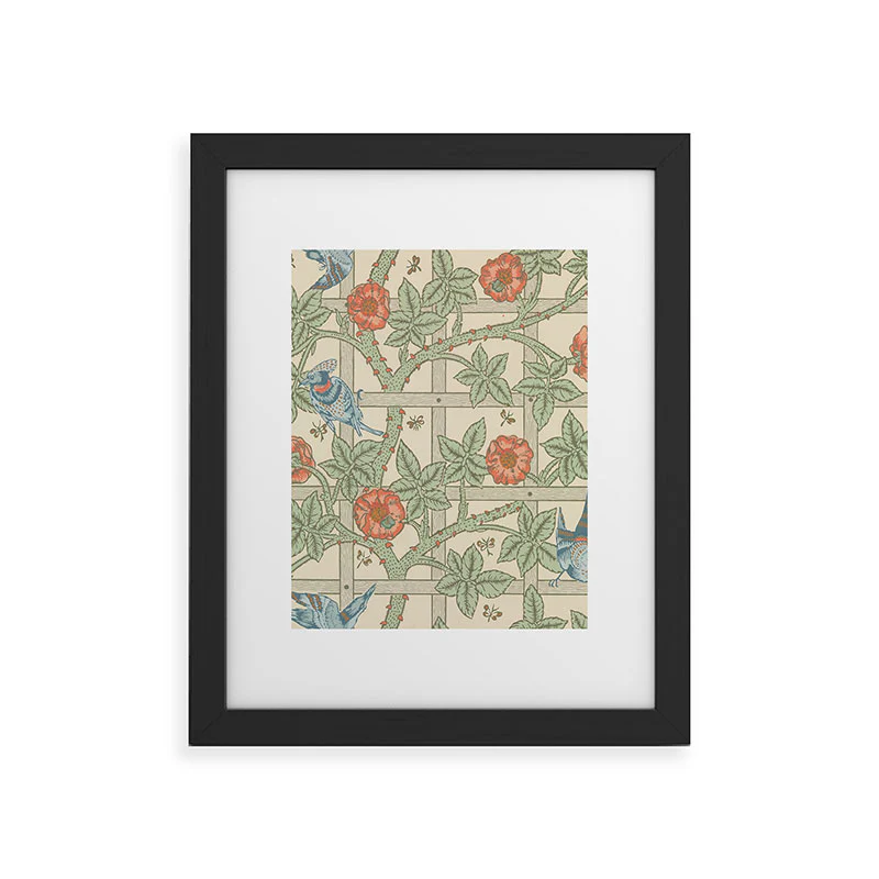 DENY Designs William Morris Trellis Framed Art Print - Image 5