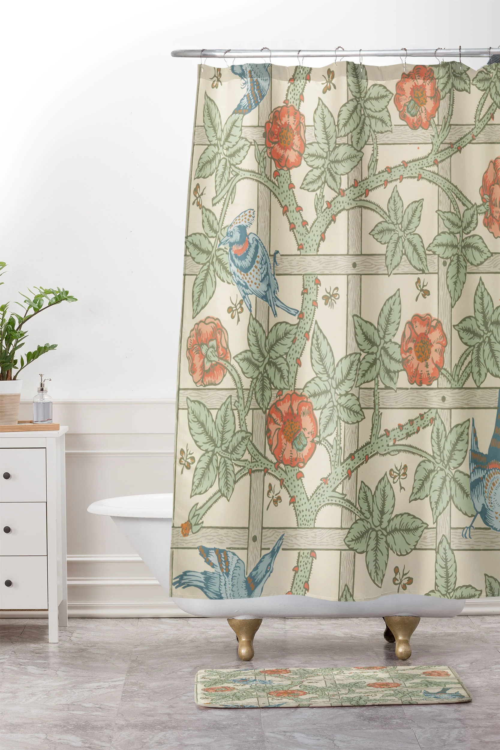 DENY Designs William Morris Trellis Memory Foam Bath Mat - Image 4