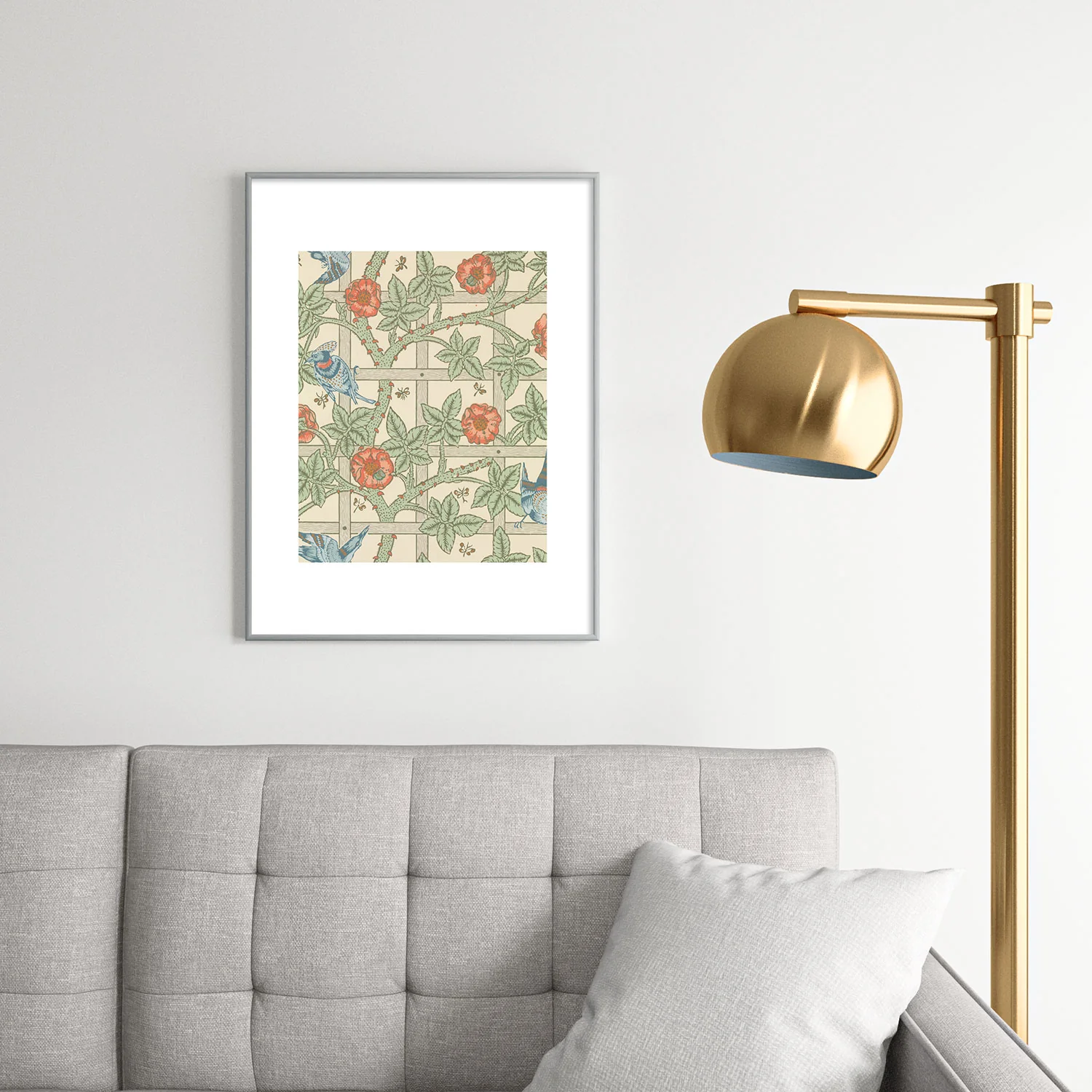 DENY Designs William Morris Trellis Metal Framed Art Print - Image 30