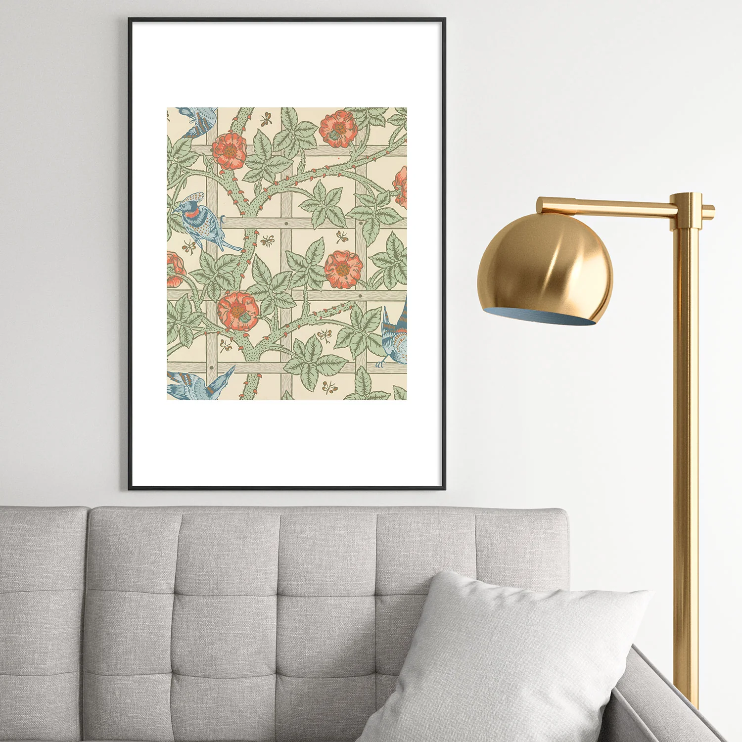 DENY Designs William Morris Trellis Metal Framed Art Print - Image 46