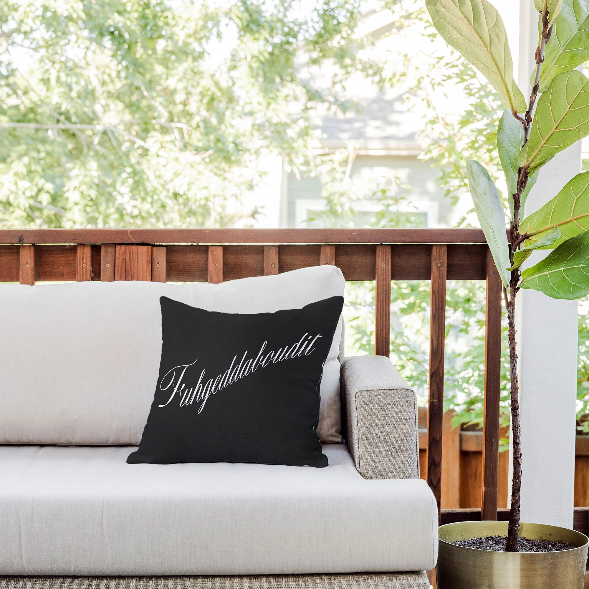 DENY Designs yonkers fuhgeddaboudit Outdoor Throw Pillow - Image 5