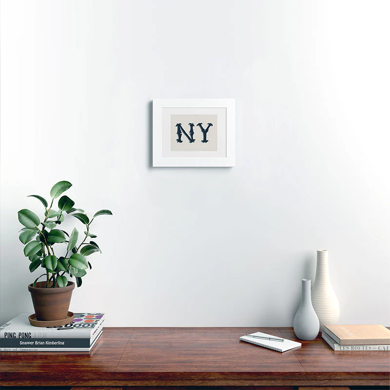 DENY Designs yonkers ny cream Framed Art Print - Image 16