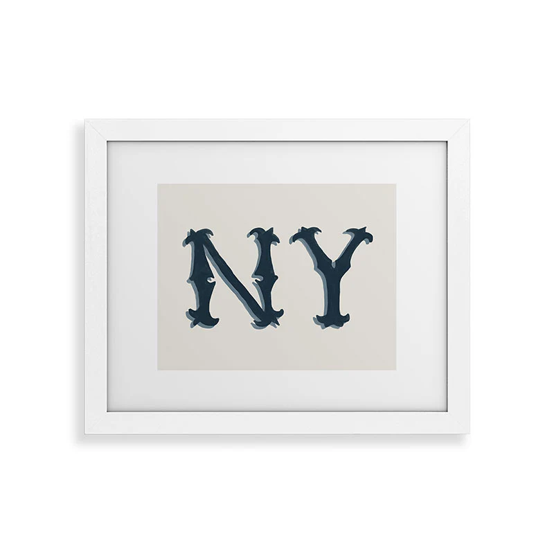 DENY Designs yonkers ny cream Framed Art Print - Image 23