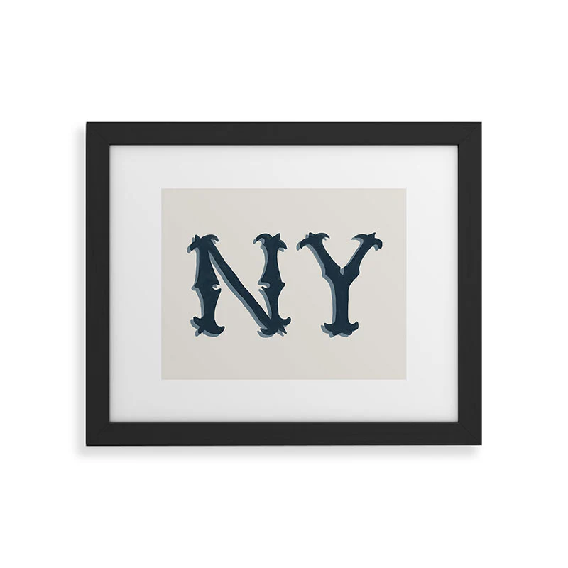 DENY Designs yonkers ny cream Framed Art Print - Image 5