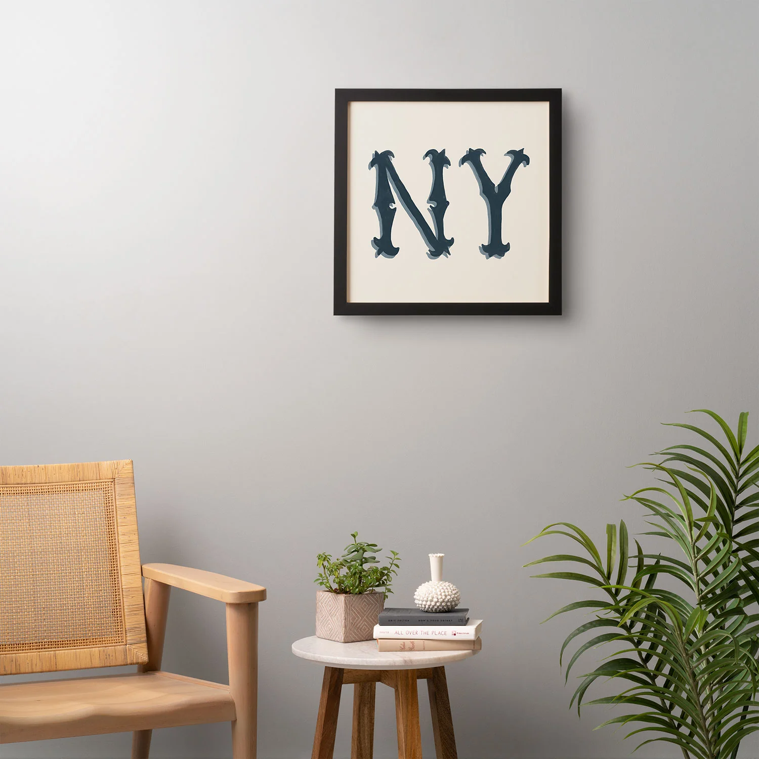 DENY Designs yonkers ny cream Framed Wall Art - Image 10