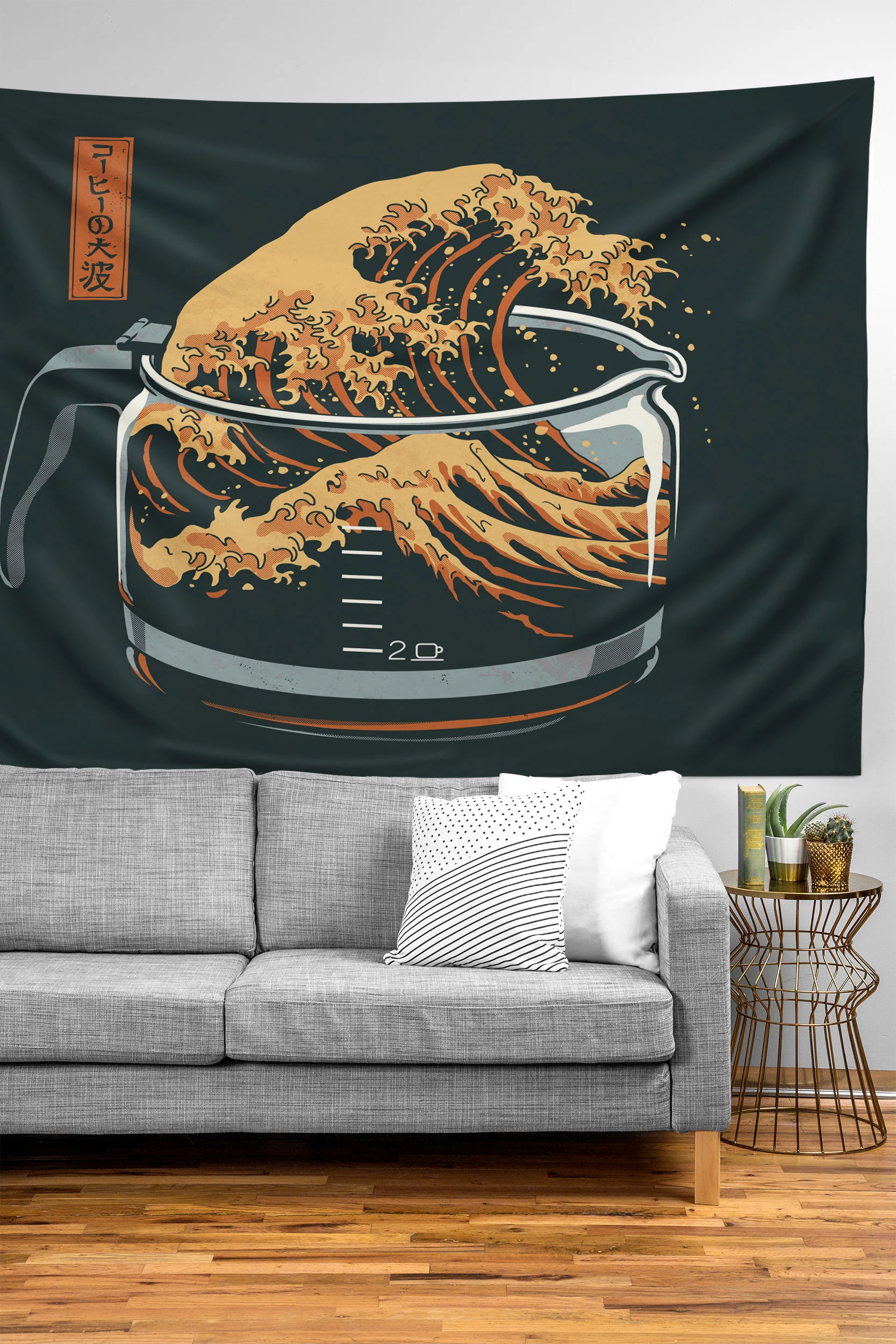 Elan Harris The Great Wave of Coffee Tapestry - Image 2