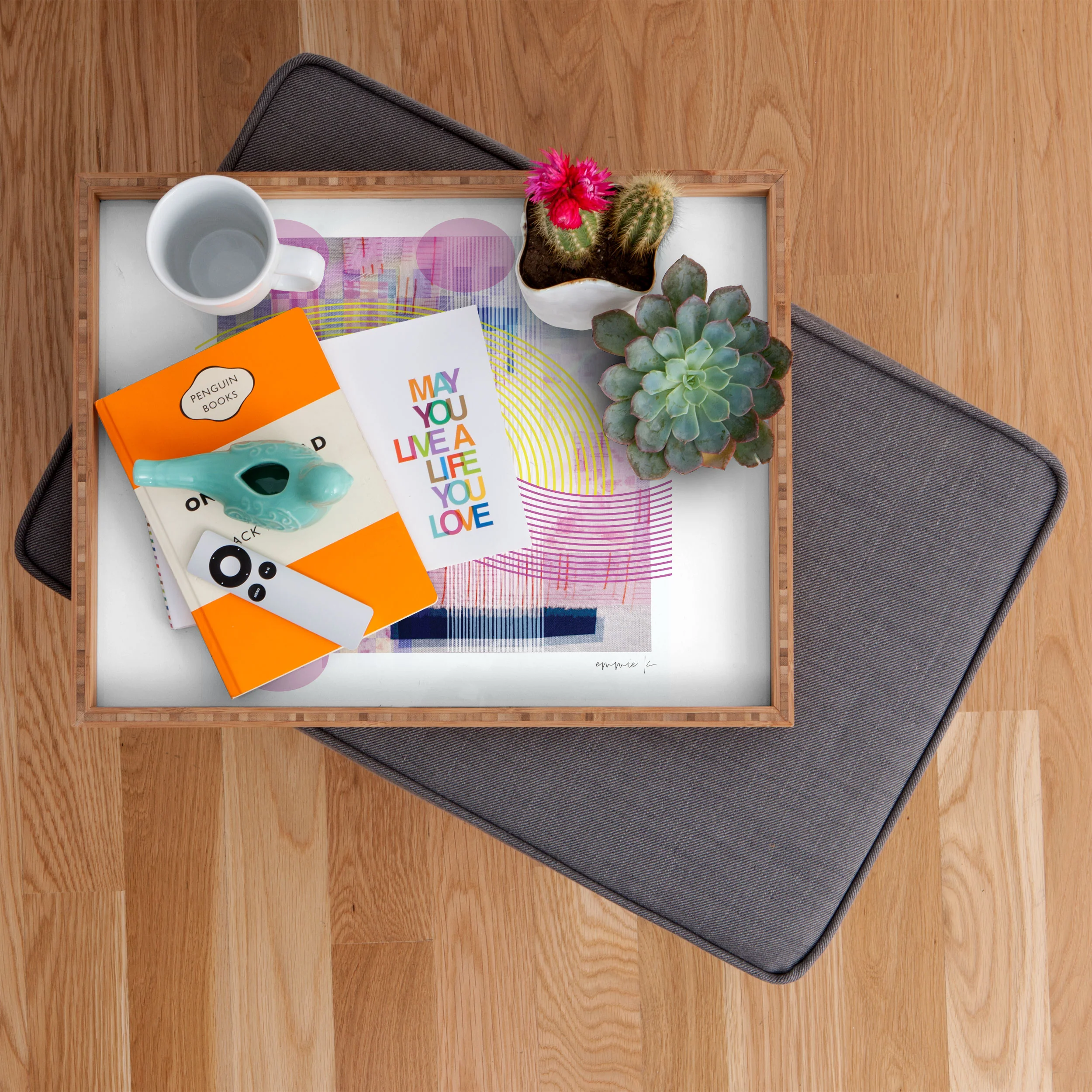 Emmie K Woven Collage Soul Picnic Rectangular Tray - Image 2