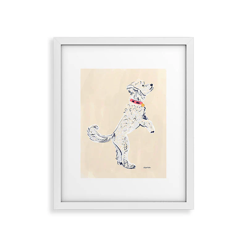 Esca Watercolors White Poodle Framed Art Print - Image 37