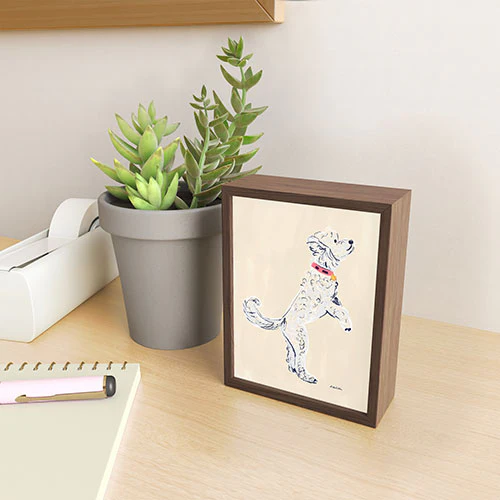 Esca Watercolors White Poodle Framed Mini Art Print - Image 7