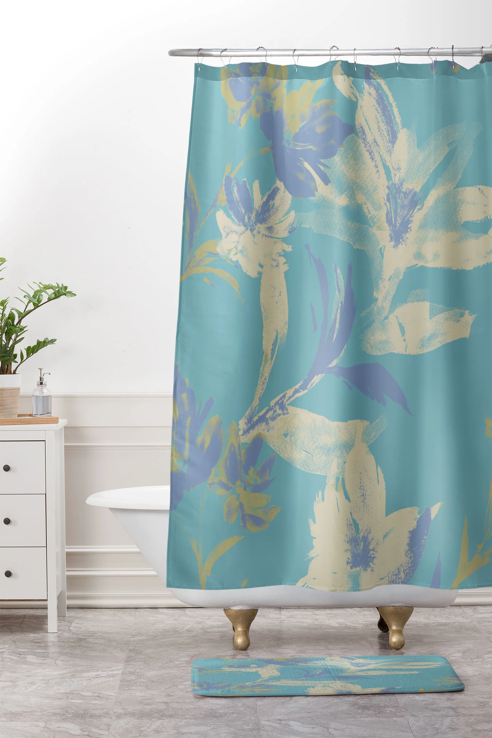 Gabriela Fuente Emma Blue Memory Foam Bath Mat - Image 4