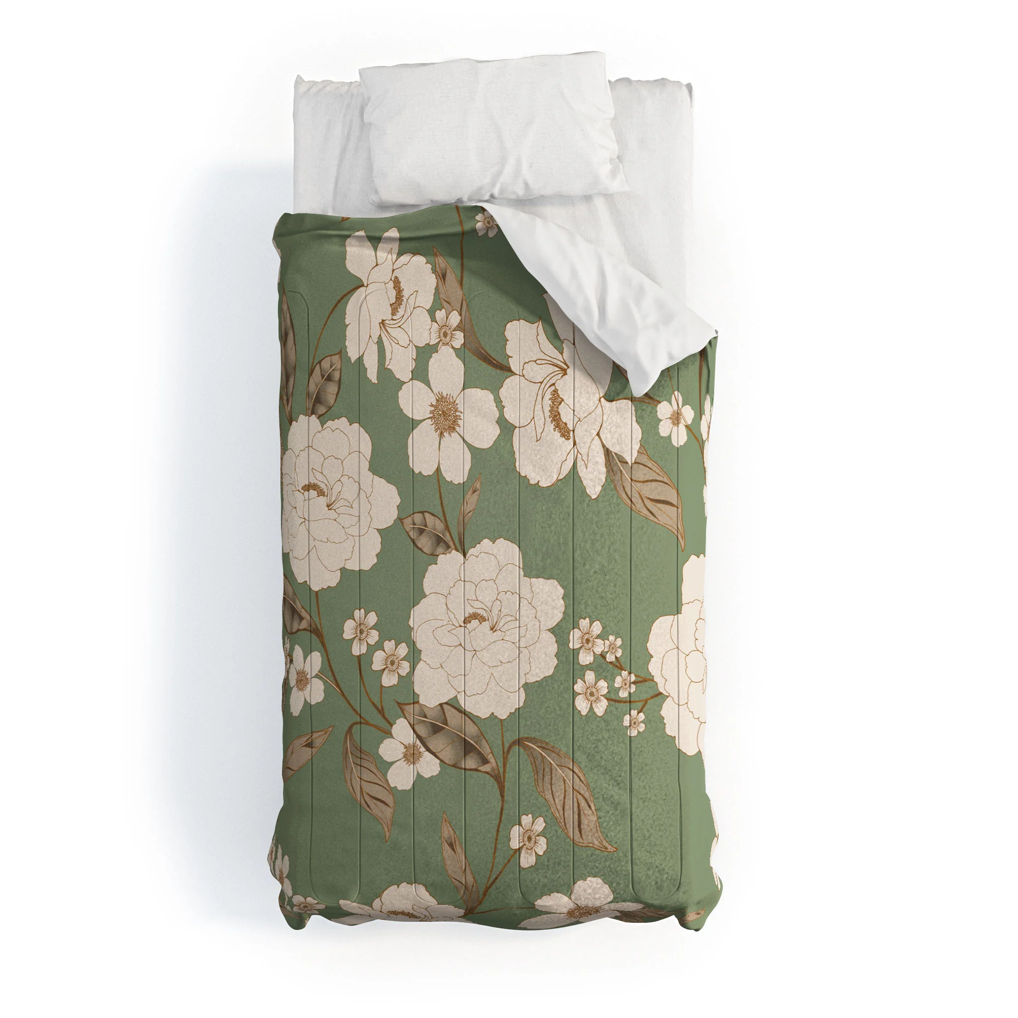 Gabriela Fuente Olive Floral Roberta Comforter - Image 4
